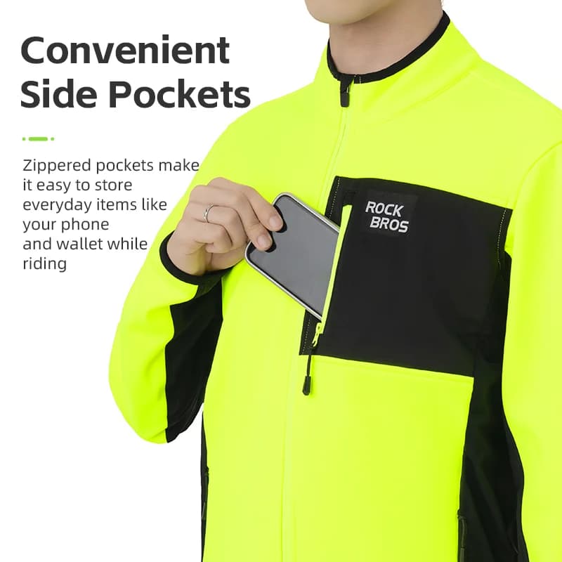 Męska ocieplana bluza rowerowa na zimę z polaru windproof