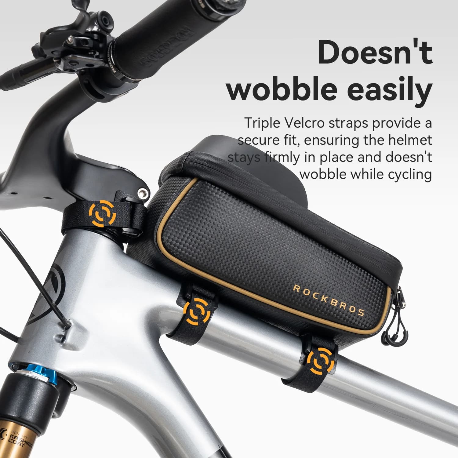 Trwała torba na ramę roweru (top tube) z PU i EVA, okienko dotykowe