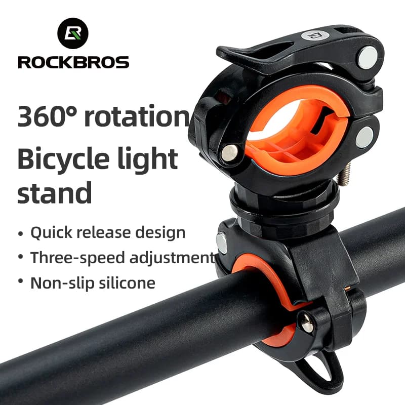 Uchwyt na lampkę rowerową na kierownicę z szybkim montażem i obrotem 360°